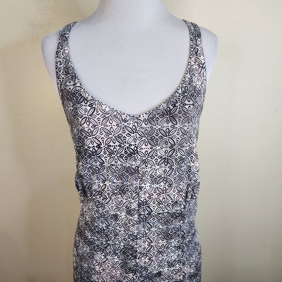 EXOFFICIO WANDERLUX PRINT Tank Dress Shelf Bra Adjustable Strap Zip Pocket Large - Picture 3 of 11